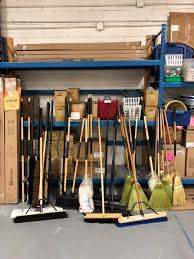 Hang the broom and mop behind the curtain. New To Store Push Brooms Consolidated Salvage Co Ltd Facebook