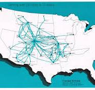 Frontier Airlines October 25, 1970 Route Map