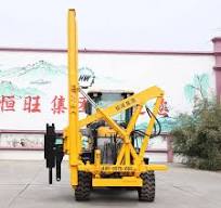 Highway Guardrail Post Installation Safety Barrier Road Fence Pile Driver Machine