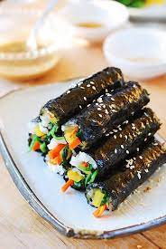Mini Gimbap Or Kimbap Mayak Kimbap Korean Bapsang Recipe Gimbap Korean Food Asian Recipes