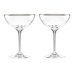 Pink, blue, green & yellow includes one of each color: Kate Spade New York Sadie Street Crystal Champagne Saucers Set Of 2 Glasses By Lenox Buy Online In Gambia At Gambia Desertcart Com Productid 160771500