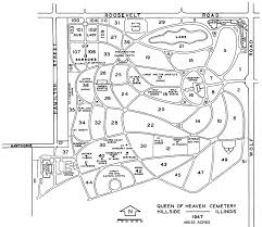 100% of the cost of your burial and resting space is restricted to the queen of heaven cemetery endowment fund for all future maintenance and perpetual care of this cemetery's grounds. Our Lady Of The Angels Cemetery Maps Our Lady Of The Angels School December 1 1958