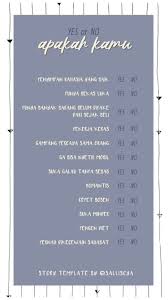 Templates Instagram Stories Indonesia Quiz Templatesinstagramstoriesindonesiaquiz Bingo Template Instagram Story Questions Instagram Quotes