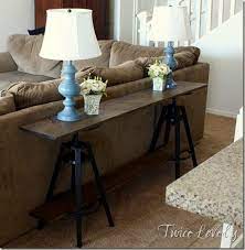 Twice Lovely New House Update And Ikea Hack Sofa Table Ikea Hack Sofa Diy Sofa Table Sofa Table Decor