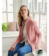 Spezialist rund um das thema motorrad, outdoor. Rose Sauvage Chinee Cardigan A Fermeture Eclair Femme Laine D Agneau Woolover Fr