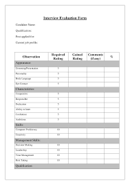 Candidate interview evaluation form candidate's name: Recruitment And Selection Process At Fomento Resources