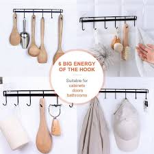DEELLEEO Kitchen Rail with 6 Hooks