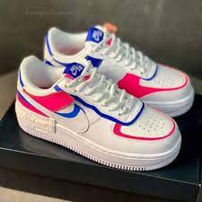 Nike Air Force 1 Shadow White Blue Pink Cotton Candy Sepatu Wanita Af1 Shopee Indonesia