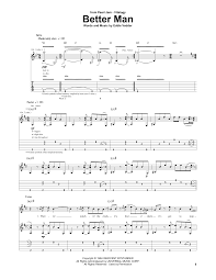 Better man is a song by the american rock band pearl jam. Better Man Noten Pearl Jam Gitarrentabulatur