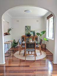 My Dining Room Everything But The Rug Is Second Hand Including The Plants Knick Knacks And Canvases Sydney Australia Home Decor Australia Dining Room Budget Knick Knacks