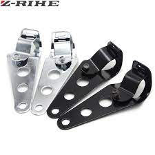 Chrome Balck Motorcycle Parts Headlight Mounting Bracket Fork Ears For Cafe Racer Bobber Chopper 35 43mm Univ Motorcycle Accessories Bobber Chopper Accessories