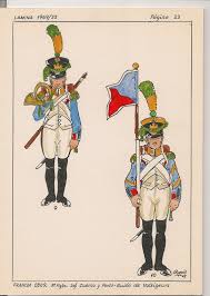 French 3rd Line Infantry Voltigeur Cornet Voltigeur Porte Fanion 1809 Note The Blue Of The Coatee Is Shown Far To French Flag Napoleonic Wars French Army