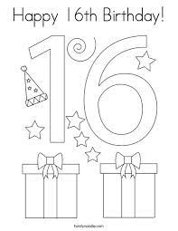 Children need never wonder if jesus loves them; Happy 16th Birthday Coloring Page Twisty Noodle Birthday Coloring Pages Happy 16th Birthday Coloring Pages