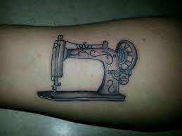 Simple Black And Gray Sewing Machine Tattoo For My Other Grandma Sewing Tattoos Sewing Machine Tattoo Knitting Tattoo