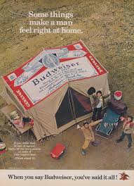 Budweiser Beer Ad Camping Promo Tent Photo Original Vintage Etsy Budweiser Beer Budweiser Vintage Beer