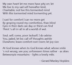 My Own Heart Let Me More Have Pity On By Gerard Manley Hopkins Gerard Manley Hopkins Commonplace Book Words
