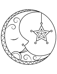 These spring coloring pages are sure to get the kids in the mood for warmer weather. Printable Sleeping Moon Coloring Page