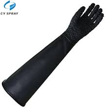 Featuring a rubber hand and cuff to protect your hands and forearms, these gloves are made for optimum blasting safety. China 80cm Long Rubber Granule Sandblasting Glove Sandblasting Cabinet Glove China Sandblasting Cabinet Glove Granule Sandblasting Glove
