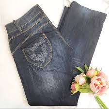 Desigual Dark Wash Embroidered Boho Jeans 12