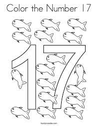 Color The Number 17 Coloring Page Twisty Noodle Numbers Preschool Kindergarten Math Counting Coloring Pages