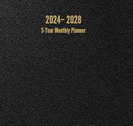 2024 - 2028 5-Year Monthly Planner: 60-Month Calendar (Black ...