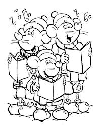 Three Little Mouse Singing Christmas Carols Coloring Page Download Printable Christmas Coloring Pages Free Christmas Coloring Pages Christmas Music Coloring