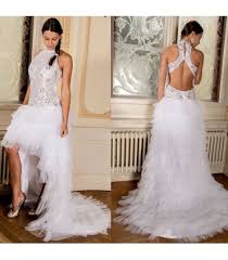 Maybe you would like to learn more about one of these? Halter Verlosung Tull Kurze Vordere Lange Zuruck Sexy Hochzeitskleid Grosse 36