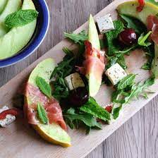 Sweet Melon With Salty Smoky Ham Feta Cheese And Cherries Really Refreshing Perfect For Summer Days As A Starter Or Even Pork Recipes Recipes Summer Dishes