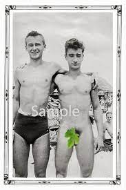 Vintage 1930's Photo Reprint Nude Gay Man Hugs Best Buddy - Etsy Israel