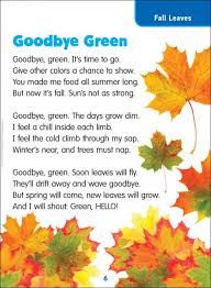 Science Poems Flip Chart Goodbye Green Science Poems