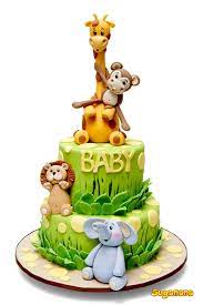 Suganana By Yolanda Sutandio Jungle Baby Shower Cake Jungle Theme Cakes Baby Birthday Cakes