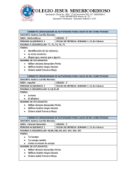 Descripcion del sistema solar recursos: Formato Cronograma De Actividades Para Casos De No Conectividad