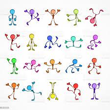 Ilustracion De Coleccion De Palo Color Figuras En Movimiento Y Mas Vectores Libres De Derechos De Adulto Istock