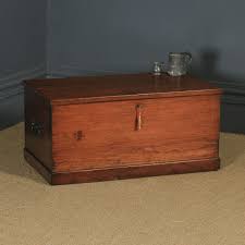 Attractive folding design covered with faux leather is elegant and very impressive. Antique Pine Trunk Chest Blanket Box English Yola Gray Antiques