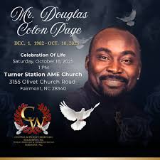 It's With Profound Sadness and Sorrow That We Announce the Official Service  Information for Mr. Douglas Colon Page. Please Keep the Page and Connecting  Families in Your Prayers.