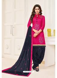 Black And Pink Patiala Suit Rani And Black Lawn Slub Cotton Salwar Suit Patiyala Dress Long Kurti Designs Kurti Designs Party Wear
