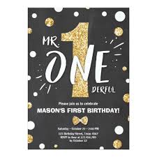 Black And Gold Birthday Party Invitations Mr Onederful Birthday Invitation Boy Black Gold Zazzle Com Mr Onederful Birthday Invitations Mr Onederful Birthday 1st Birthday Invitations
