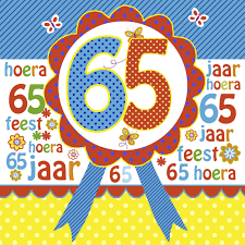 Verjaardag 65 Jaar Rozet Verjaardagskaarten Kaartje2go