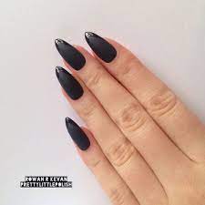 Choose either a matte or glossy finish. Matte Black With Glossy Tip Stiletto Nails Nail Designs Nail Art Nails Stiletto Nails Acrylic Nails Pointy Nail Pointy Nails Stiletto Nails Fashion Nails