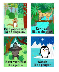 Digital Version Animal Action Cards 25 Cards Printable Etsy Action Cards Animal Action Engage Kids