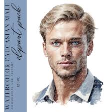 12 Watercolor Handsome Men Clipart, Boyfriend Clipart, Men Clipart, Blonde  Male Clipart, Digital Download, High-quality JPGS, Commercial Use