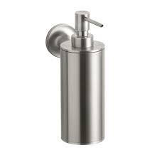 Variety of types, styles and colors available to meet restroom requirements. Kohler Purist Wall Mount Metal Soap Dispenser In Vibrant Brushed Nickel K 14380 Bn The Home Depot