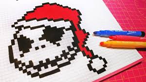 Pixel Art De Navidad Como Dibujar A Papa Noel Jack Skellington Pixel Art How To Draw Santa Jack Skellington