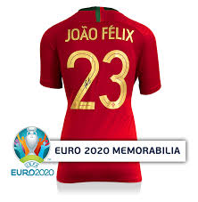 João félix sequeira (ʒuˈɐ̃w ˈfɛliks; Joao Felix Official Uefa Euro 2020 Back Signed Portugal Home Shirt Autograph Ebay