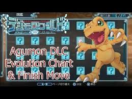 digimon world next order agumon dlc evolution chart finish move