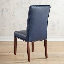 Hudson Navy Blue Vegan Leather Dining Chair With Walnut Wood Leather Dining Chairs Chair White Dining Chairs