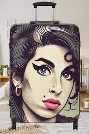 Discover Our Elegant and Durable Travel Suitcase, Ideal for All Your Trips,  Light, Spacious and Secure, Amy Winehouse Suitcase