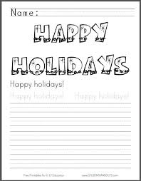 Printable coloring pages are also included if you prefer to color with paper and crayons. Happy Holidays Coloring Page With Handwriting Practice Student Handouts