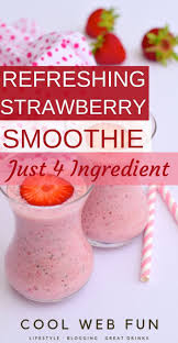 Creamy Strawberry Smoothie With Yogurt Just 4 Ingredients Cool Web Fun Smoothie Recipes Strawberry Smoothie Recipes With Yogurt Yummy Smoothie Recipes