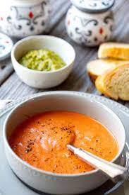 Homemade Cream Of Tomato Basil Soup Recipe Cream Of Tomato Soup Creamy Tomato Basil Soup Tomato Soup Homemade